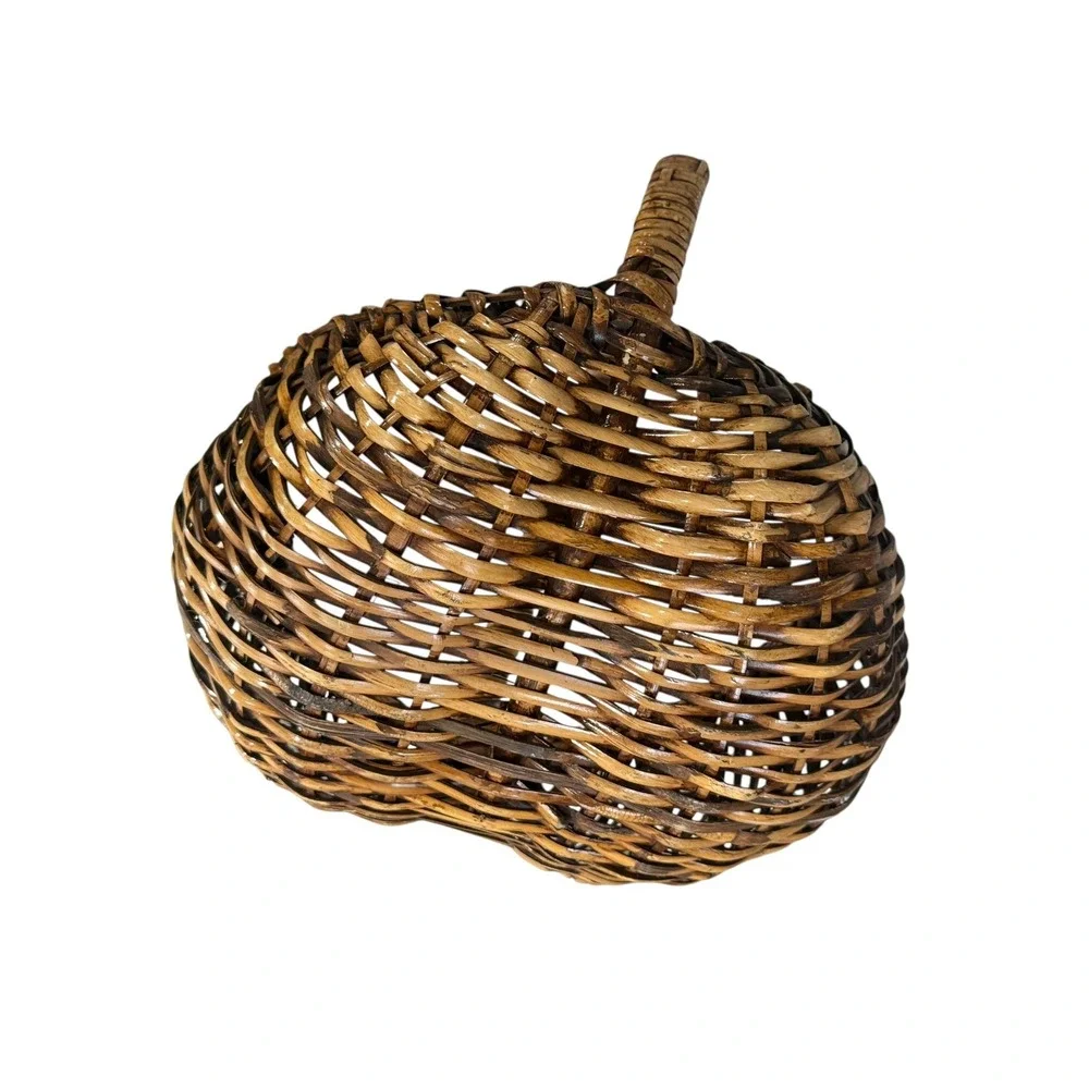 Vintage Woven Buttocks Basket Rustic Primitive Wicker Gathering Farmhouse Decor